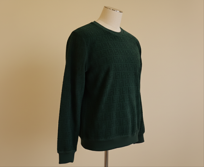 Towel Textured Crew Neck Sweater