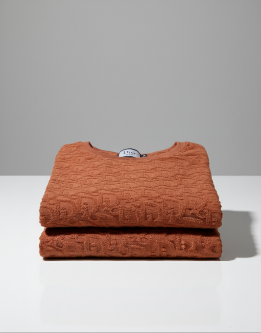 DD Classic Towel Textured Crew Neck Pullover Bronze