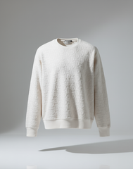 DD Classic Towel Textured Crew Neck Pullover White