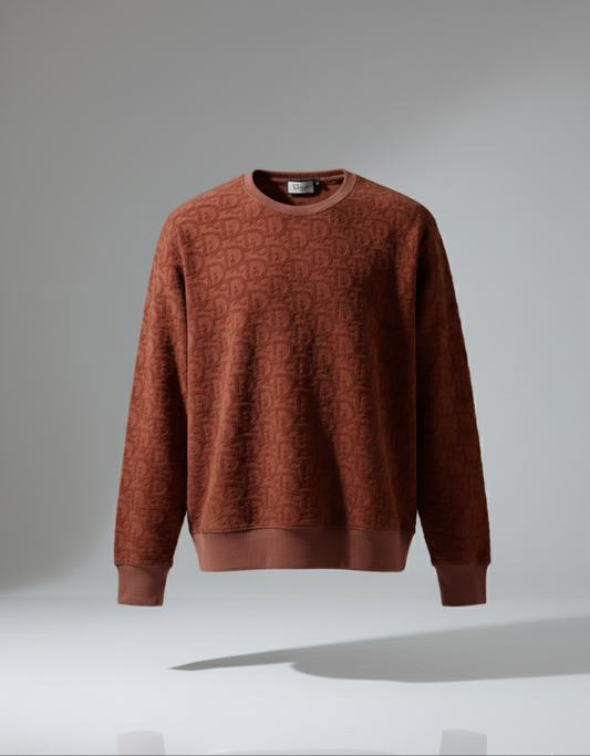 DD Classic Towel Textured Crew Neck Pullover Bronze