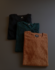 Towel Textured Crew Neck Sweater