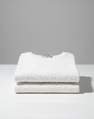 DD Classic Towel Textured Crew Neck Pullover White