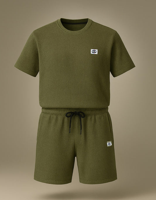 Green  Co-ord Set, Twisted cotton