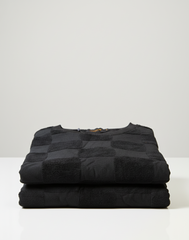 TUM BEND Towel Textured Classic Crew Neck Pullover Black