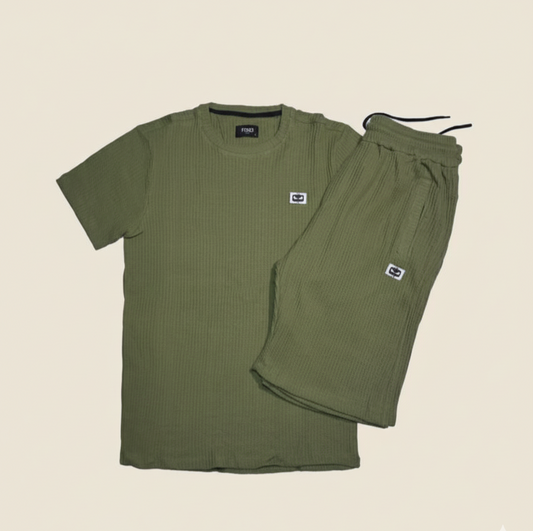 Green  Co-ord Set, Twisted cotton