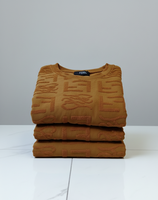 Tum BEND Towel Textured Classic Crew Neck Pullover Bronze